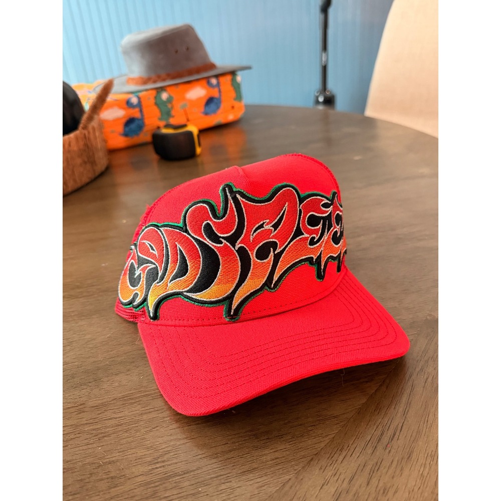 Godspeed Red Graffiti Logo Trucker Hat Mesh Snapback Cap MMXIII Streetwear